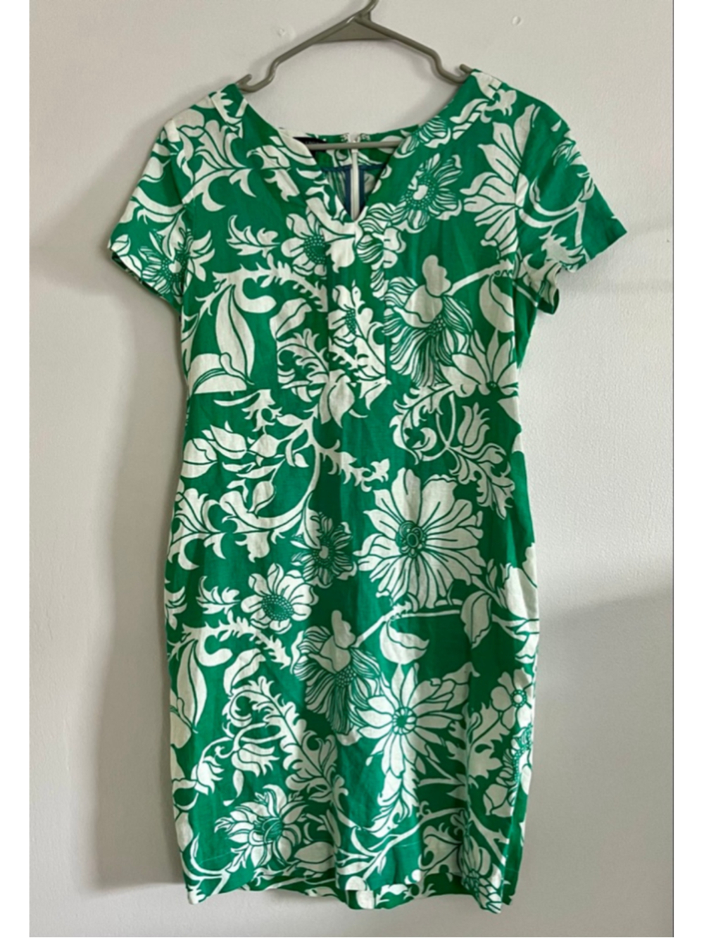 Talbots linen blend floral dress with pockets size 6